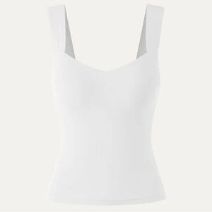 Wide strap brami tank top in White